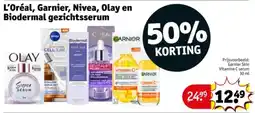 Kruidvat L'Oréal, Garnier, Nivea, Olay en Biodermal gezichtsserum aanbieding