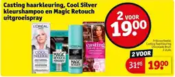 Kruidvat Casting haarkleuring, Cool Silver kleurshampoo en Magic Retouch uitgroeispray aanbieding