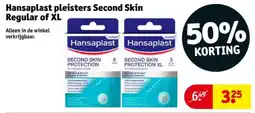 Kruidvat Hansaplast pleisters Second Skin Regular of XL aanbieding
