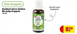 Kruidvat Kruidvat micro-biotica Bio baby druppels aanbieding