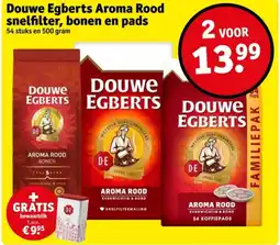 Kruidvat Douwe Egberts Aroma Rood snelfilter, bonen en pads aanbieding