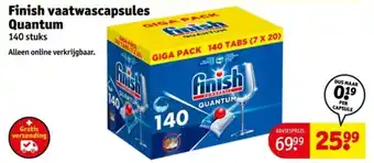Kruidvat Finish vaatwascapsules Quantum aanbieding