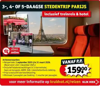 Kruidvat 3-, 4 of 5 Daagse Stedentrip Parijs aanbieding
