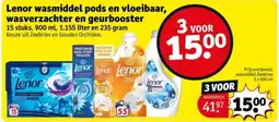 Kruidvat Lenor wasmiddel pods en vloeibaar, wasverzachter en geurbooster aanbieding