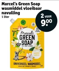 Kruidvat Marcel's Green Soap wasmiddel vloeibaar navulling aanbieding