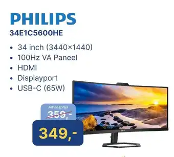 Levix Computershop PHILIPS 34E1C5600HE aanbieding