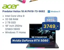 Levix Computershop acer Predator Helios 18 AI PH18-73-9682 aanbieding