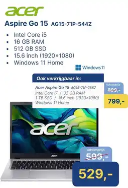 Levix Computershop acer Aspire Go 15 AG15-71P-544Z aanbieding