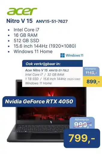 Levix Computershop acer Nitro V 15 ANV15-51-7627 aanbieding