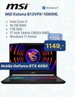 Levix Computershop MSI Katana B13VFK-1060NL aanbieding