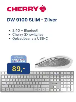 Levix Computershop CHERRY DW 9100 SLIM - Zilver aanbieding
