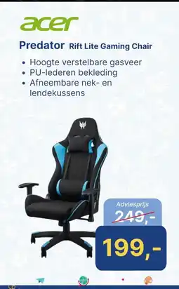 Levix Computershop acer Predator Rift Lite Gaming Chair aanbieding