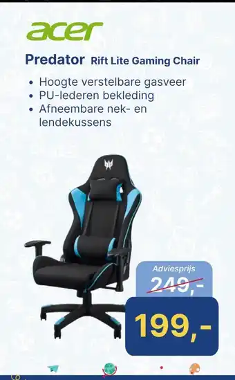 Levix Computershop acer Predator Rift Lite Gaming Chair aanbieding