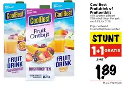 Vomar Voordeelmarkt CoolBest Fruitdrink of Fruitontbijt aanbieding