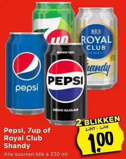 Vomar Voordeelmarkt Pepsi, 7up of Royal Club Shandy aanbieding