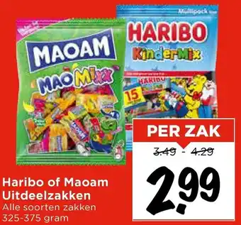 Vomar Voordeelmarkt Haribo of Maoam Uitdeelzakken aanbieding