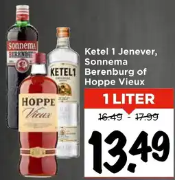 Vomar Voordeelmarkt Ketel 1 Jenever, Sonnema Berenburg of Hoppe Vieux aanbieding