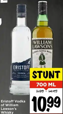 Vomar Voordeelmarkt Eristoff Vodka of William Lawson's Whisky aanbieding