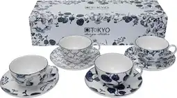 Bol.com TOKYO DESIGN STUDIO- FLORA JAPONICA - CUP AND SAUCER SET 8PCS 100ML 17456 aanbieding