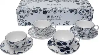 Bol.com TOKYO DESIGN STUDIO- FLORA JAPONICA - CUP AND SAUCER SET 8PCS 100ML 17456 aanbieding