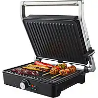 Bol.com Tomado TGC4001S - Grote contactgrill - Instelbare temperatuur - 2000 Watt - Zwart/RVS aanbieding