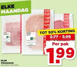 PLUS PLUS Vleeswaren aanbieding