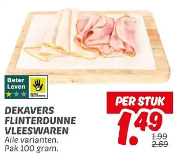 Dekamarkt Dekavers flinterdunne vleeswaren aanbieding