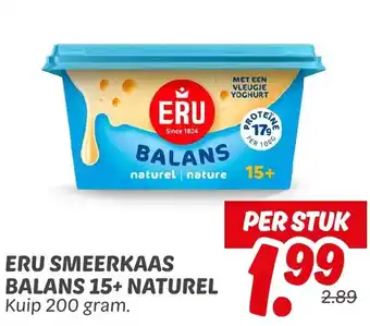 Dekamarkt Eru smeerkaas balans 15+ naturel aanbieding