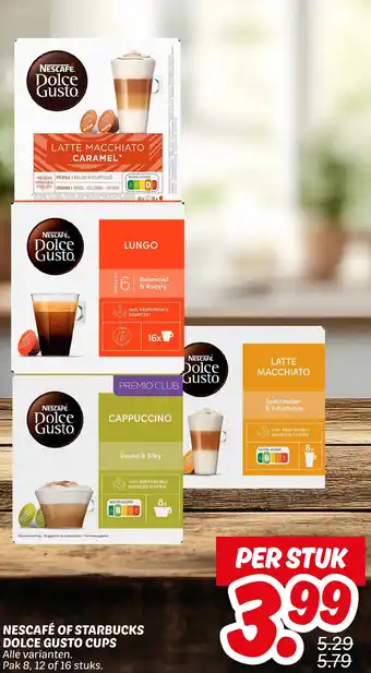 Dekamarkt Nescafé of starbucks dolce gusto cups aanbieding