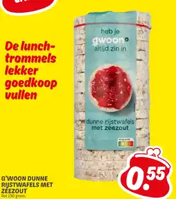 Dekamarkt G'woon dunne rijstwafels met zeezout aanbieding