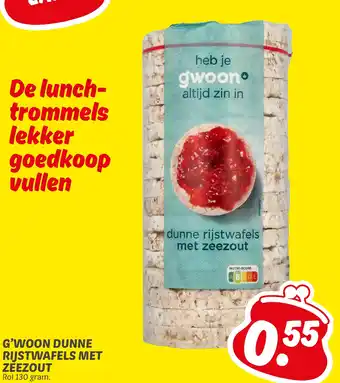 Dekamarkt G'woon dunne rijstwafels met zeezout aanbieding