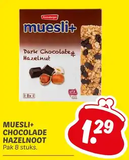 Dekamarkt Muesli+ chocolade hazelnoot aanbieding