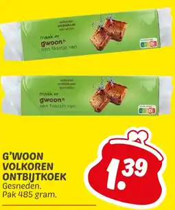 Dekamarkt G'woon volkoren ontbijtkoek aanbieding