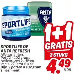 Dekamarkt Sportlife of anta refresh aanbieding