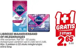 Dekamarkt Libresse maandverband of inlegkruisjes aanbieding