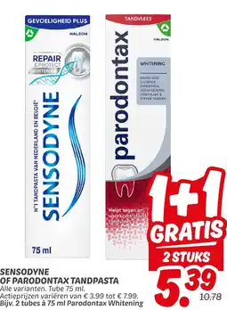 Dekamarkt Sensodyne of parodontax tandpasta aanbieding