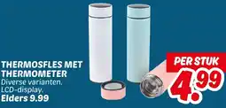 Dekamarkt Thermosfles met thermometer aanbieding