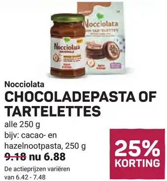 Ekoplaza Nocciolata Chocoladepasta of tartelettes aanbieding