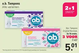De Online Drogist O.b. Tampons aanbieding