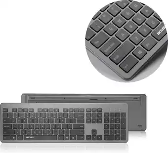 Bol.com Accezz Draadloos Toetsenbord met Bluetooth - QWERTY - Ergonomisch design - Grijs aanbieding