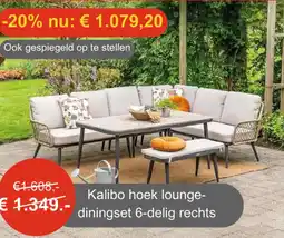 Tuinmeubelland Kalibo hoek lounge- diningset 6-delig rechts aanbieding