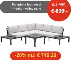 Tuinmeubelland Pamplona loungeset 4-delig - valley sand aanbieding