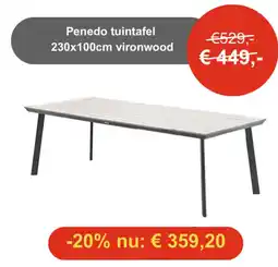 Tuinmeubelland Penedo tuintafel vironwood aanbieding