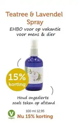 De Rode Pilaren Teatree & Lavendel Spray aanbieding
