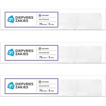Albert Heijn AH Diepvrieszak met sluitstrip 3 ltr 2-pack aanbieding