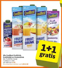 Albert Heijn Alle CoolBest FruitDrink, FruitOntbijt en Protein Drink aanbieding