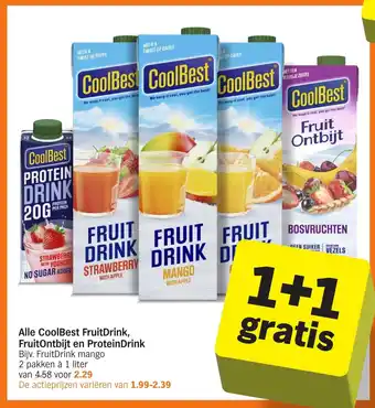 Albert Heijn Alle CoolBest FruitDrink, FruitOntbijt en Protein Drink aanbieding
