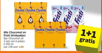 Albert Heijn Alle Chocomel en Fristi drinkpakjes aanbieding