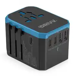 ANWB Drivv. Universele Wereldstekker USB C Blauw-Zwart aanbieding