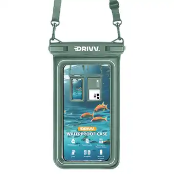ANWB Drivv. Waterdicht Telefoonhoesje 6.8 inch Olijf Groen XXL aanbieding